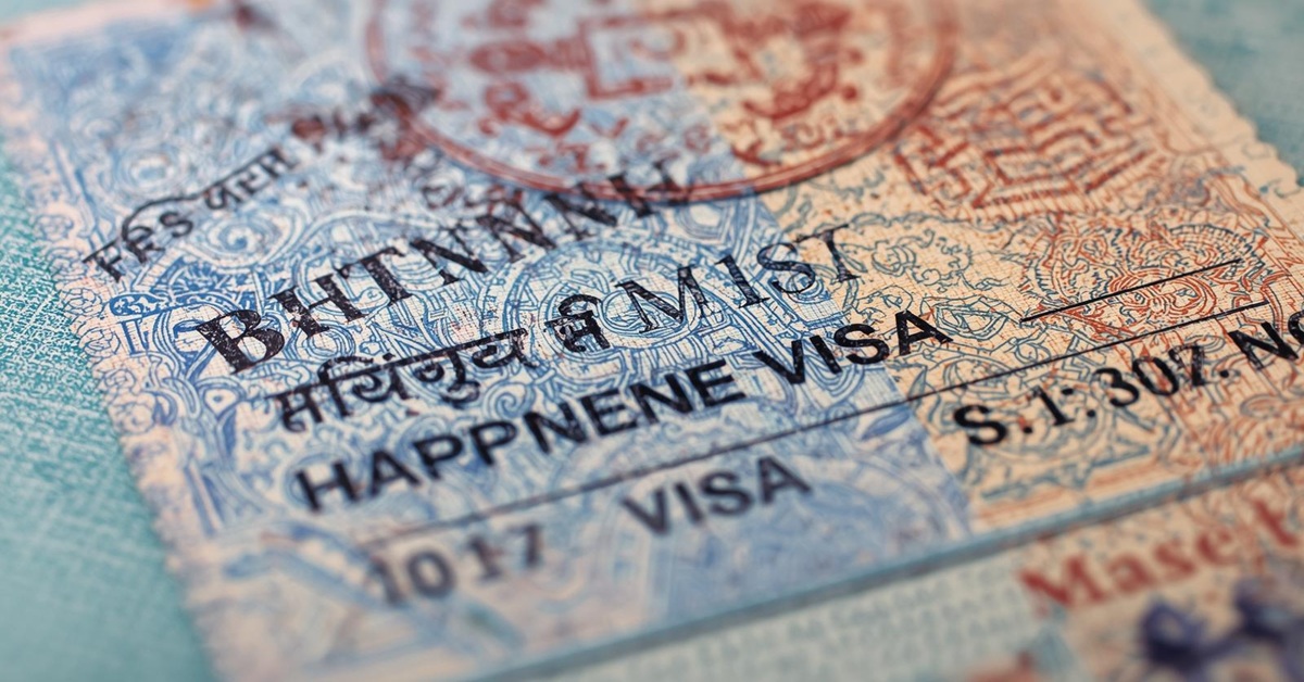 Bhutan Visa With Stamp