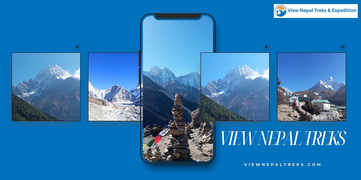 Wide Himalayan valley landscape on the Everest Base Camp Trek trail in Nepal
