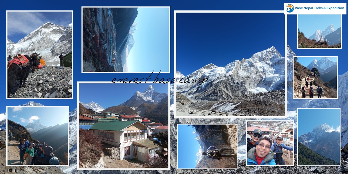 Rocky trekking trail leading toward Everest Base Camp in the Himalayas