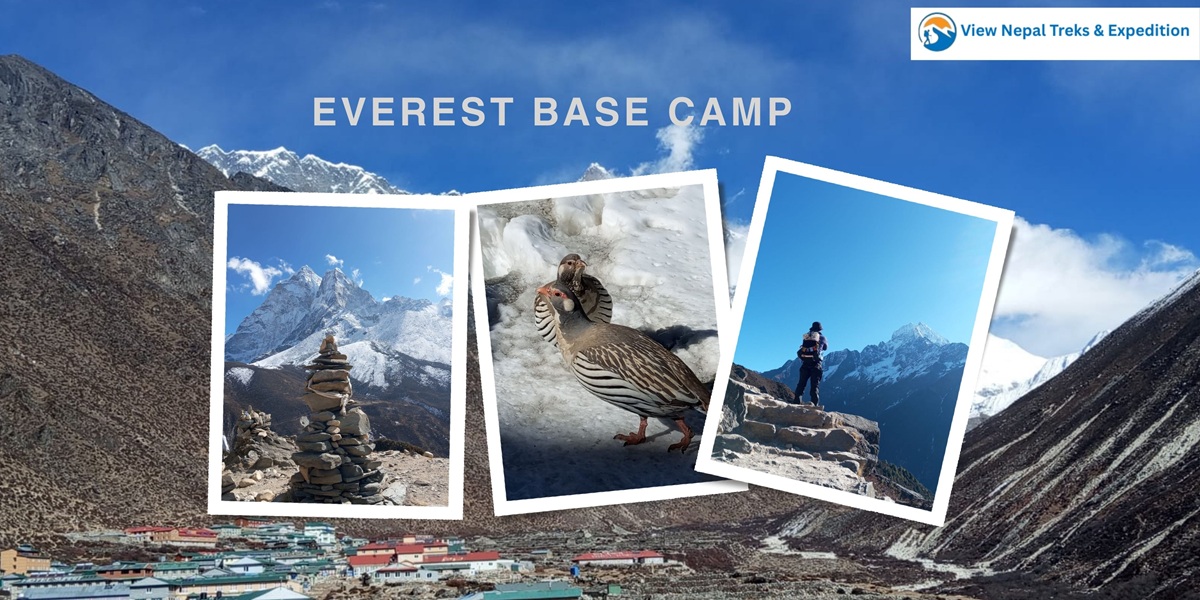 Snowy glacier landscape near Everest Base Camp in Nepal Himalayas